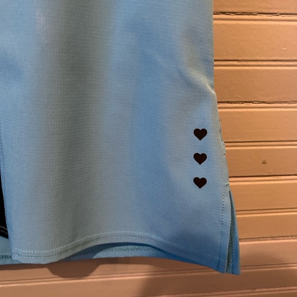 🩺 **LIKE NEW** HeartSoul Women's Zipper V-Neck Blue Scrub Top Size XS - Picture 8 of 13